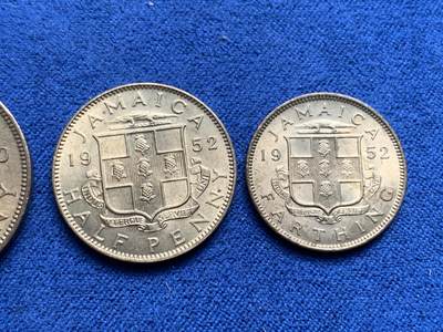 《竞宝斋》第409场 周日，周一，2场连拍 （全场包邮） 三枚一组 英属牙买加1950-1952年乔治六世