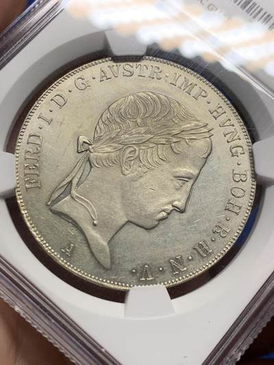《竞宝斋》第409场 周日，周一，2场连拍 （全场包邮） NGC MS61 奥地利帝国 1843/2A 斐迪南一世 泰勒银币 唯一冠军分 不可多得的藏品
