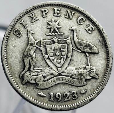 文馨钱币收藏第 267 场，长期接收代拍品 - 1923 年英属澳大利亚乔治五世 6 便士银币