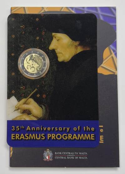 S&S Numismatic世界钱币-拍卖 第113期  - 马耳他2022年 伊拉斯谟计划35周年 2欧元双色纪念币官方卡币 系列中最稀少的一枚