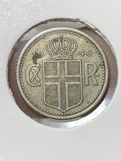 2025年第八十场(总第一百零六场）外国好品散币(免佣金) 少见–丹属冰岛王国1940单年份10奥拉(克里斯蒂安十世时期，无标记版)