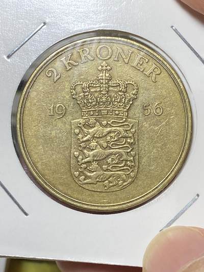 2025年第八十场(总第一百零六场）外国好品散币(免佣金) 少见好品–丹麦🇩🇰1956年2克朗大币(弗雷德里克九世第二版，C; S版，首发年)