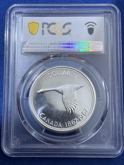 《竞宝斋》第409场 周日，周一，2场连拍 （全场包邮） NGC PL67 加拿大1967年建国百年纪念大雁银币