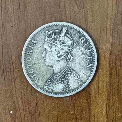 英国银币印度卢比维多利亚女王11.7克917纯银原味老包浆保真 - 英国银币印度卢比维多利亚女王11.7克917纯银原味老包浆保真