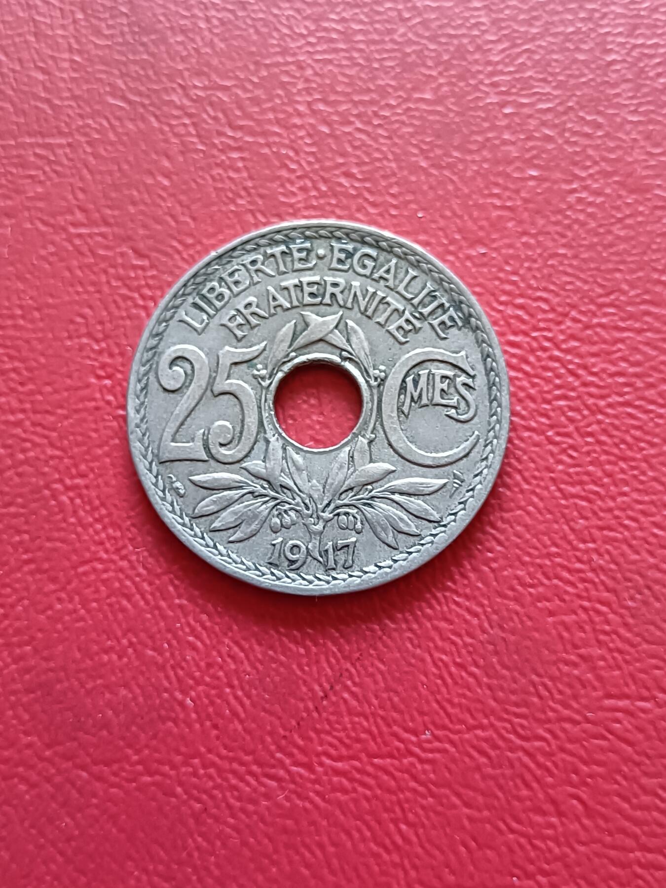 【云涧收藏】第五十四场 法国1917年25生丁，特年