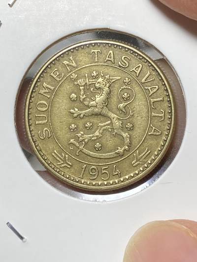 2025年第八十场(总第一百零六场）外国好品散币(免佣金) - 少见–芬兰🇫🇮1954年20马克(共和国时期第一套，早期年份H标)