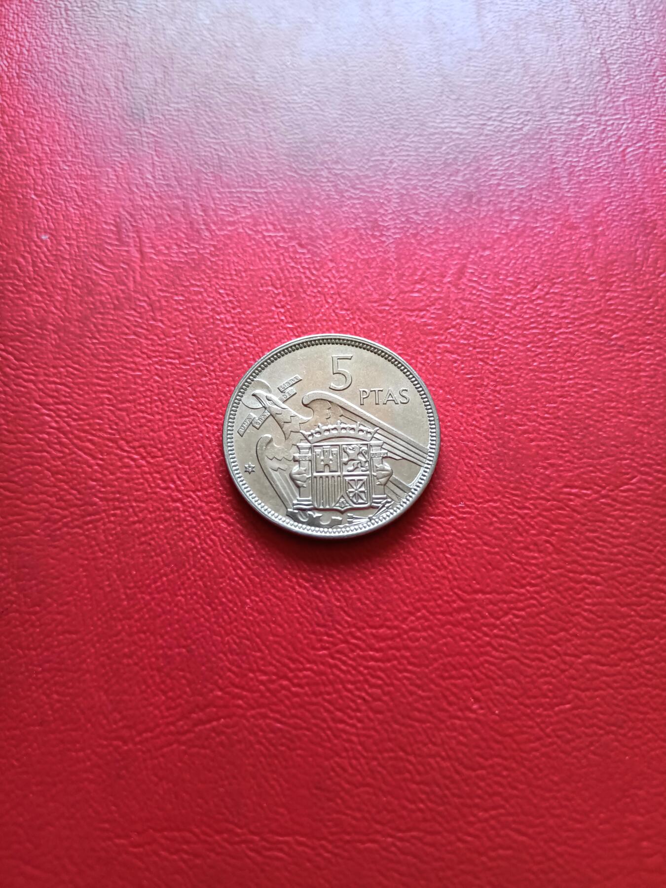 【云涧收藏】第五十四场 西班牙弗朗哥5比塞塔，BU