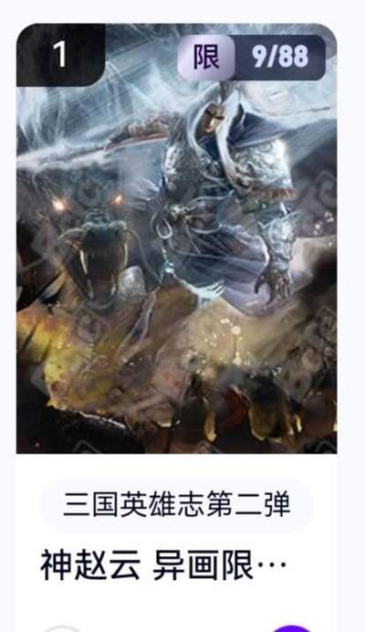 玄卡阁 三国英雄志卡机转赠专场 8月20日20:00截拍 - 【限编】三国英雄志第二弹 子木 神赵云异画 9/88