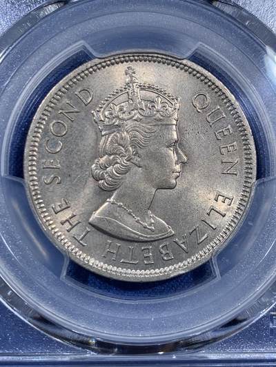 《竞宝斋》第409场 周日，周一，2场连拍 （全场包邮） PCGS MS63 香港1960H大一圆 安全边版本 喜敦厂 大饼的第一个年份 相对后期较少 63分性价比很高 细节没啥毛病 有点低评