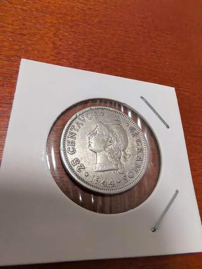 长老汇蛇年精选第三十七场拍卖 - 1944多米尼加25分银币，少见