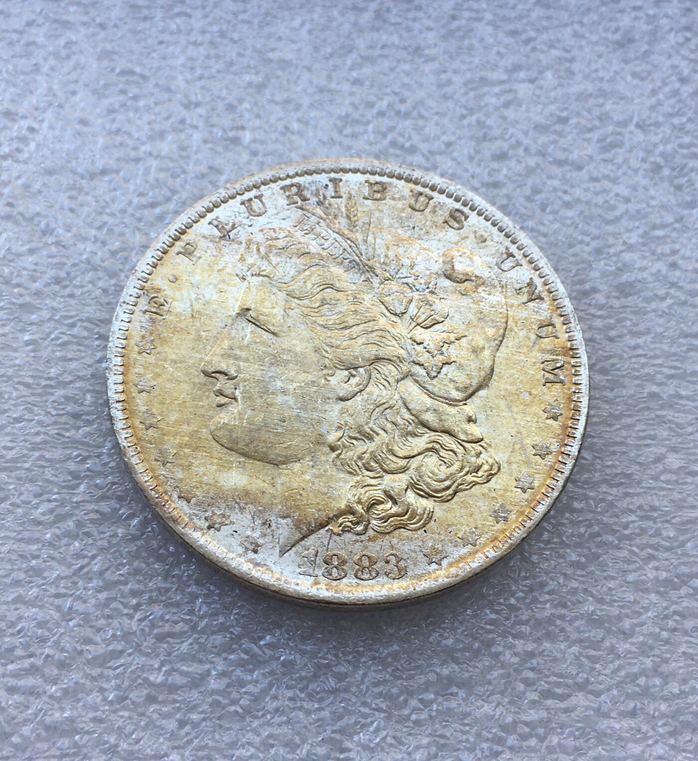 世界钱币专场拍卖 美国1883年摩根女神一美元银币26.8克90%银币 原光状态