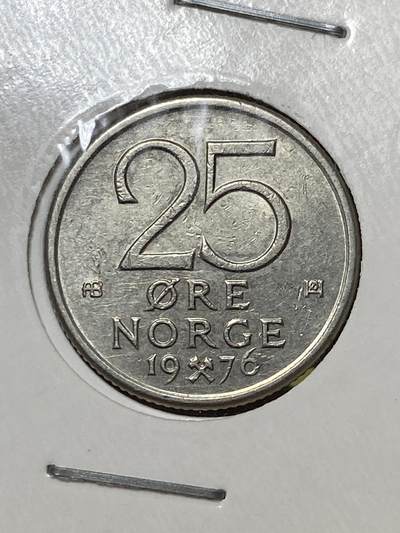 2025年第八十场(总第一百零六场）外国好品散币(免佣金) - 挪威🇳🇴1976年25欧尔(奥拉夫五世第二版)