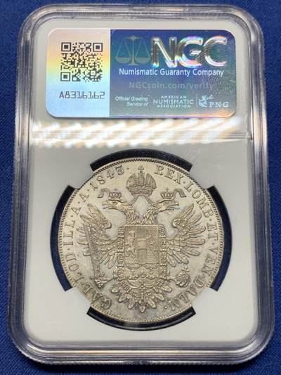 《竞宝斋》第409场 周日，周一，2场连拍 （全场包邮） NGC MS61 奥地利帝国 1843/2A 斐迪南一世 泰勒银币 唯一冠军分 不可多得的藏品