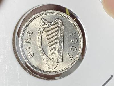 2025年第八十场(总第一百零六场）外国好品散币(免佣金) 原光好品–爱尔兰🇮🇪1967年3便士(共和国时期第一套第二版，铜镍材质版)