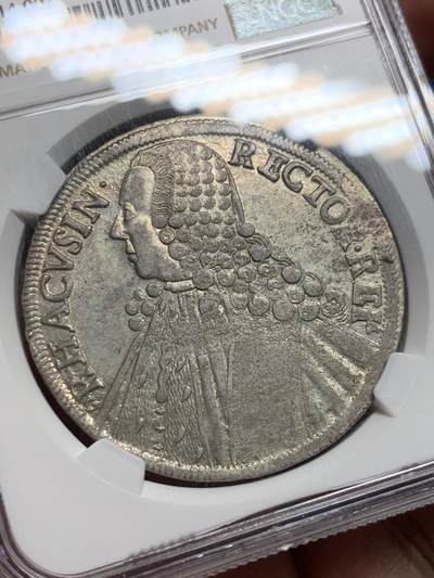 《竞宝斋》第409场 周日，周一，2场连拍 （全场包邮） 唯一冠军分 NGC MS62  拉古萨共和国 1772年 泰勒大银币