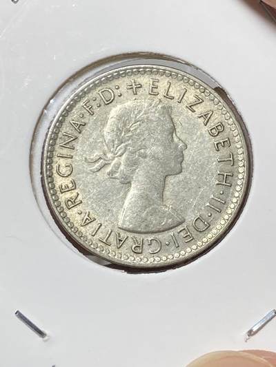 2025年第八十场(总第一百零六场）外国好品散币(免佣金) 澳大利亚🇦🇺1963年6便士银币(伊丽莎白二世青年桂冠，第二版关门年)