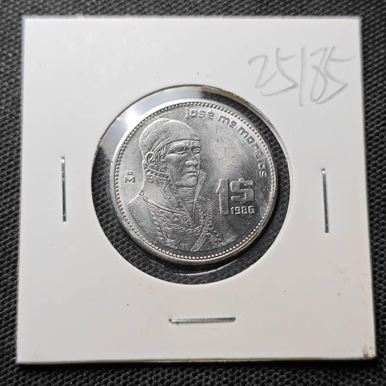 KK钱币收藏小铺 第325期 2月预留时间 周末发货  墨西哥1比索 好品