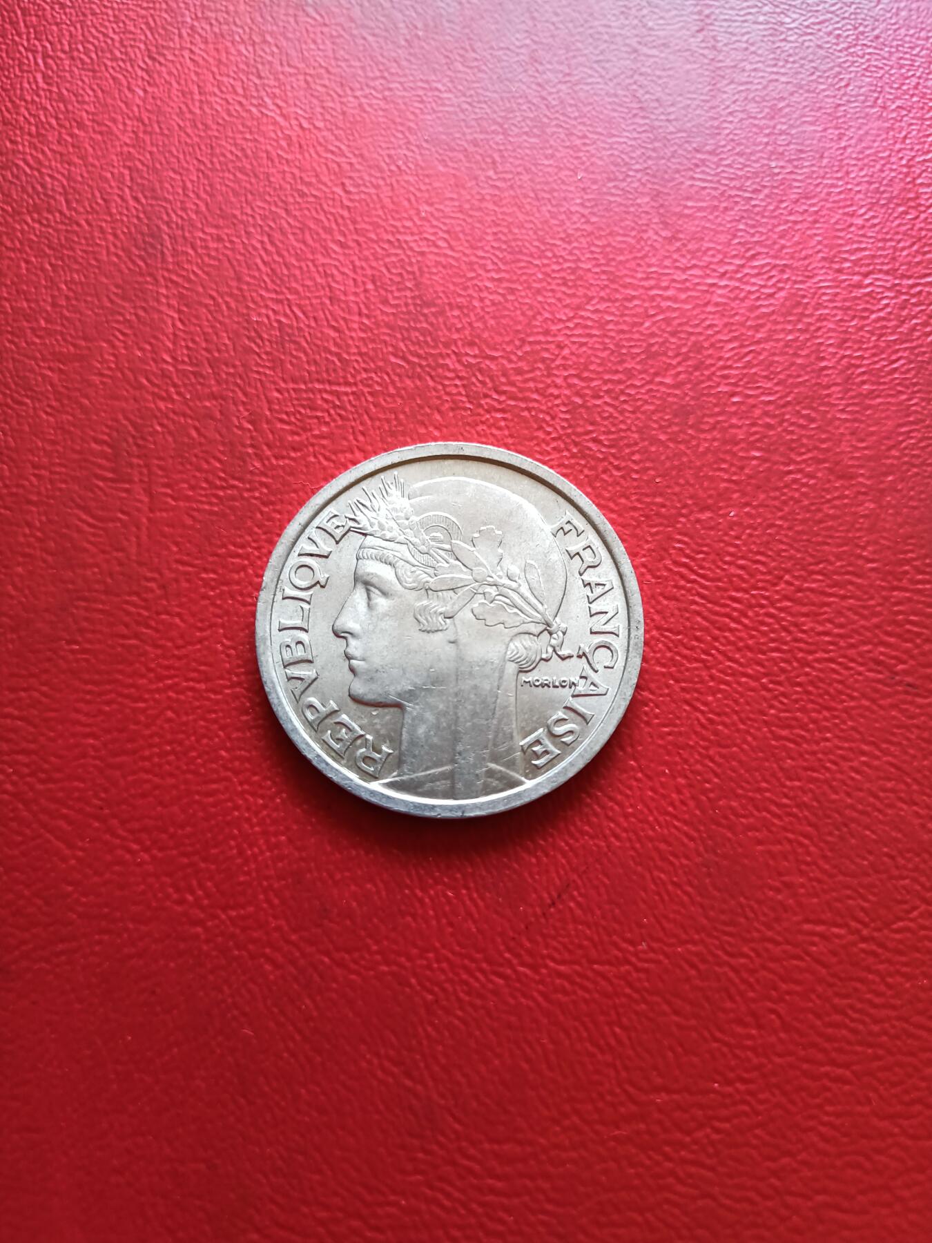 【云涧收藏】第五十四场 法国1949年B标2法朗铝币，好品