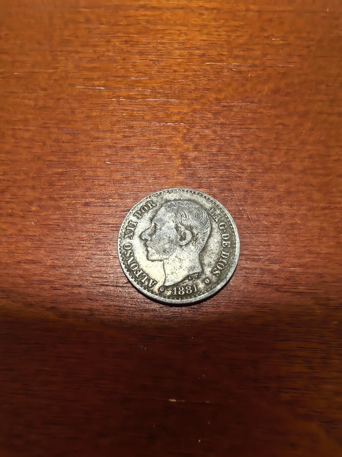 长老汇蛇年精选第三十七场拍卖 1881西班牙阿方索十二世50分银币，2.5克835银（5）