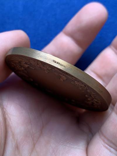 《竞宝斋》第409场 周日，周一，2场连拍 （全场包邮） 法国农业女神铜章 59.9克 49.8mm 丰饶角铜标 带盒