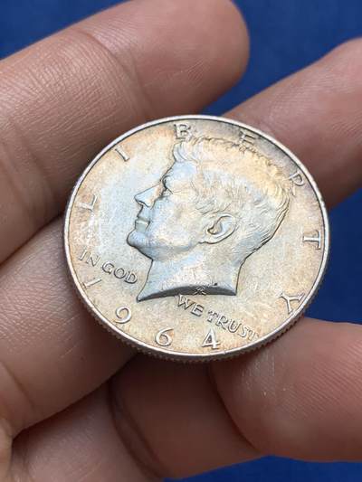 《竞宝斋》第409场 周日，周一，2场连拍 （全场包邮） 美国1964年肯尼迪50美分 高银版