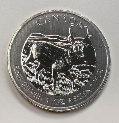 S&S Numismatic世界钱币-拍卖 第113期  - 加拿大2013年 叉角羚羊 5加元1盎司投资银币 31.1克9999银