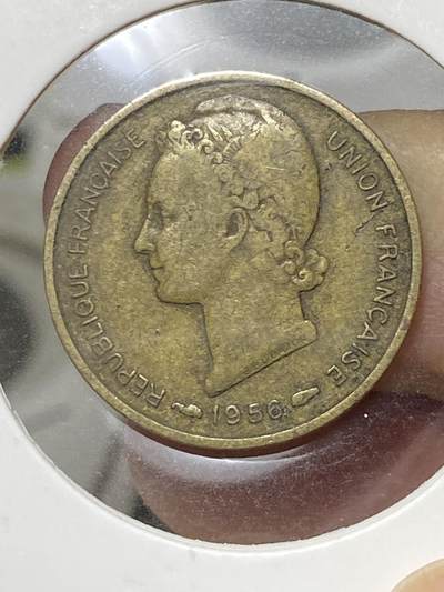 2025年第八十场(总第一百零六场）外国好品散币(免佣金) 少见–法属多哥1956单年份5法郎(套币最大面值，丰饶角加飞翼标)