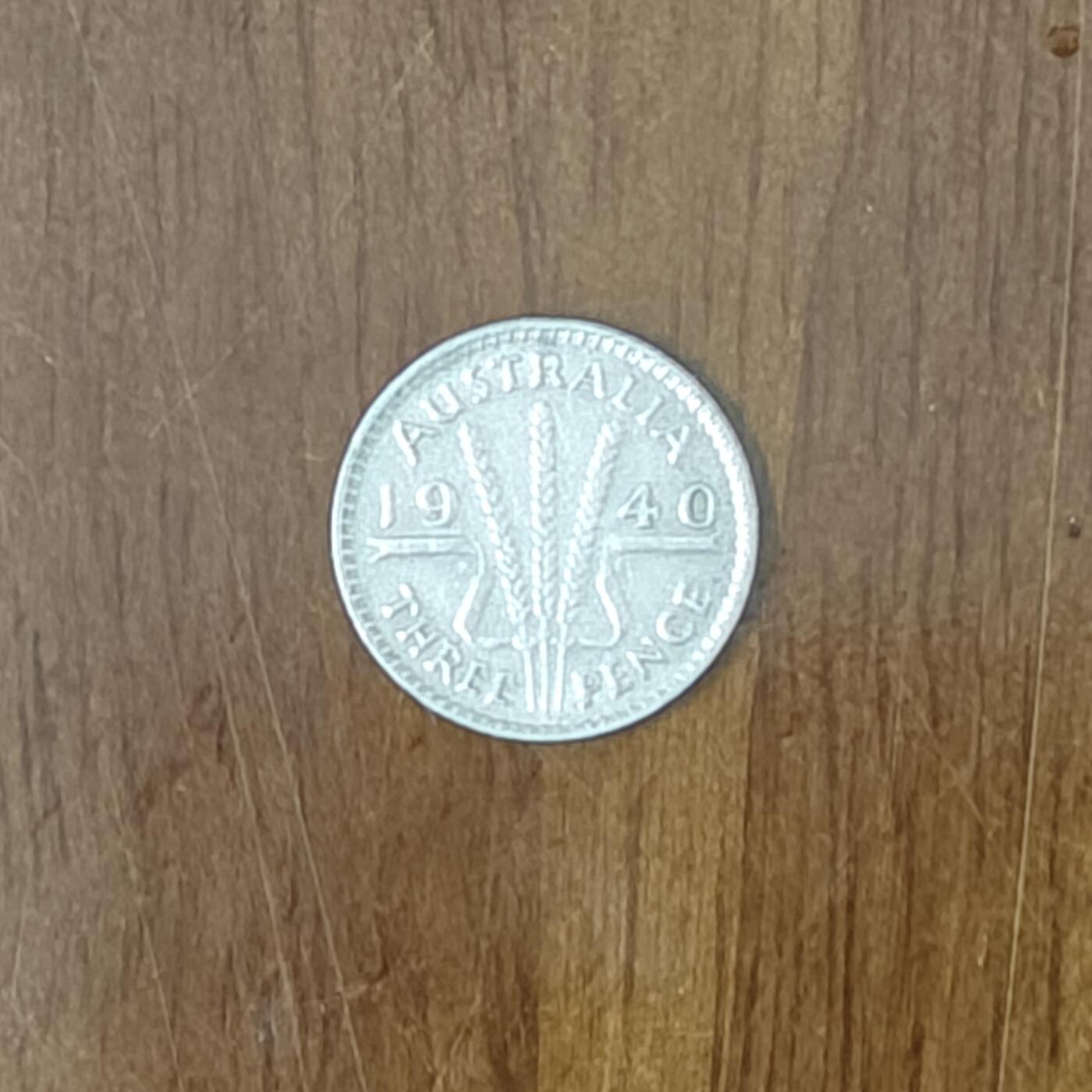 澳大利亚1940年乔治六世6世3便士银币1.39克