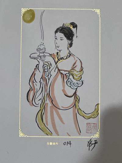 秋萤阁第17期 (8月21日周四晚上22点截拍，欢迎竞拍)  - 【亲签】2025 GAF 上海插画艺术节 非严 限量版画 014编号
