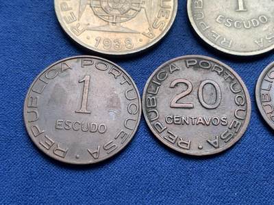 《竞宝斋》第409场 周日，周一，2场连拍 （全场包邮） 10枚一组 葡属莫桑比克1938-1951年 含3枚银币