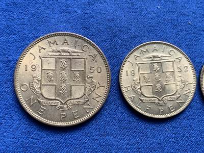 《竞宝斋》第409场 周日，周一，2场连拍 （全场包邮） 三枚一组 英属牙买加1950-1952年乔治六世