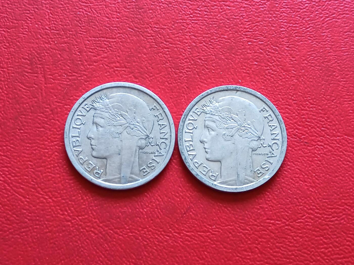 【云涧收藏】第五十四场 法国1957年1法一对2枚