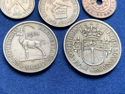 《竞宝斋》第409场 周日，周一，2场连拍 （全场包邮） 七枚一组 英属南罗德西亚1951-1952年乔治六世