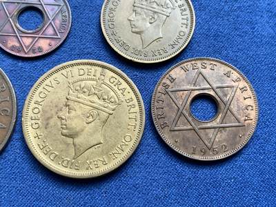 《竞宝斋》第409场 周日，周一，2场连拍 （全场包邮） 五枚一组 英属西非1949-1952年乔治六世