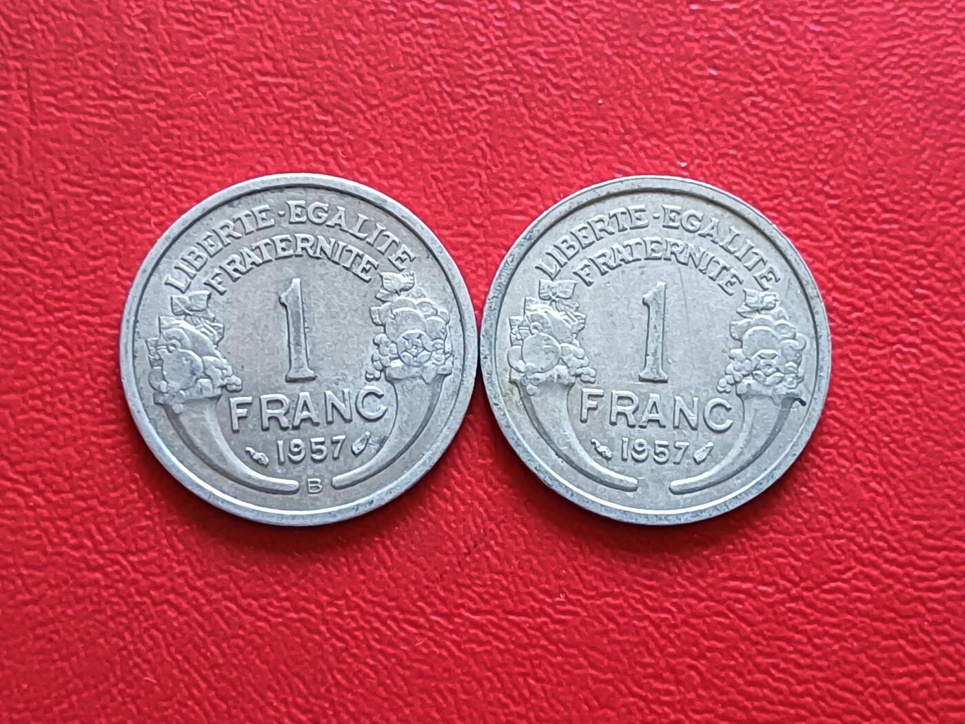 【云涧收藏】第五十四场 法国1957年1法一对2枚