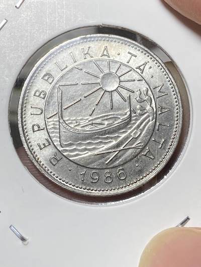 2025年第八十场(总第一百零六场）外国好品散币(免佣金) 稀少好品–马耳他🇲🇹1986单年份25分(独立后第二套第一版，稀少船版)