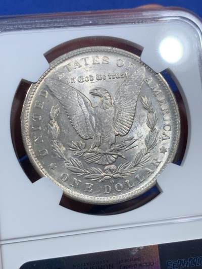 《竞宝斋》第409场 周日，周一，2场连拍 （全场包邮） NGC MS65 美国1883年O版摩根银币