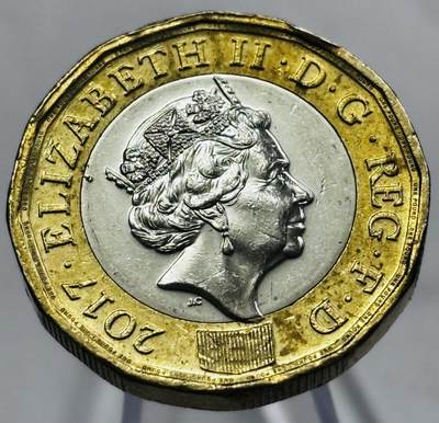 文馨钱币收藏第 267 场，长期接收代拍品 - 好品 2017 年英国 1 磅双色币