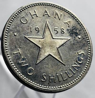 文馨钱币收藏第 267 场，长期接收代拍品 - 少见 1958 年加纳 2 先令，独年份版
