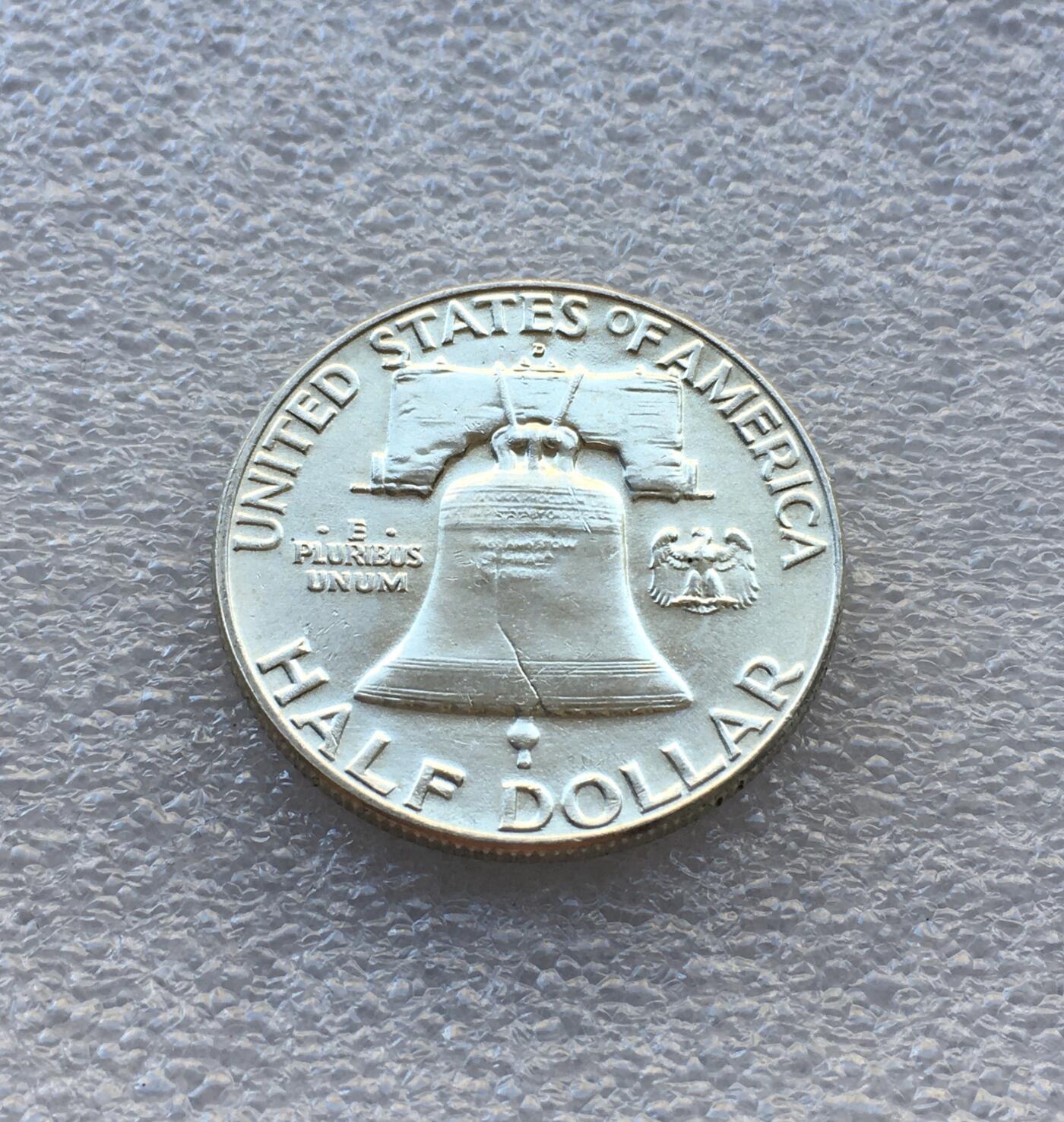 世界钱币专场拍卖 原光美国1963年富兰克林自由钟半美元银币 12.5克90%银