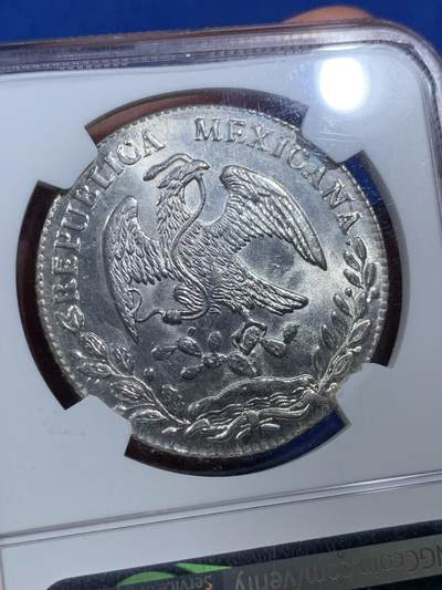《竞宝斋》第409场 周日，周一，2场连拍 （全场包邮） NGC MS63 墨西哥 1876 CA MM 鹰洋 8瑞尔 高分极少，亚军分，同分3，更高分2。