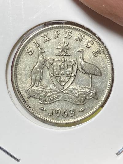 2025年第八十场(总第一百零六场）外国好品散币(免佣金) - 澳大利亚🇦🇺1963年6便士银币(伊丽莎白二世青年桂冠，第二版关门年)