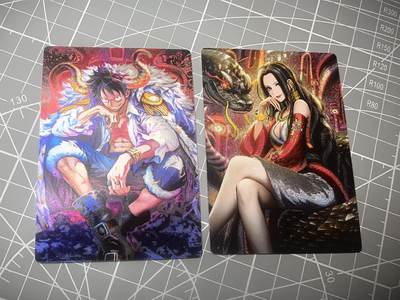 奇点卡牌 第九场拍卖 感谢各位捧场 品控放大镜勿拍 出厂品质不包厂瑕 部分卡牌设有底价 拒绝小号顶价  - 奇点卡牌 女帝＋路飞粗闪