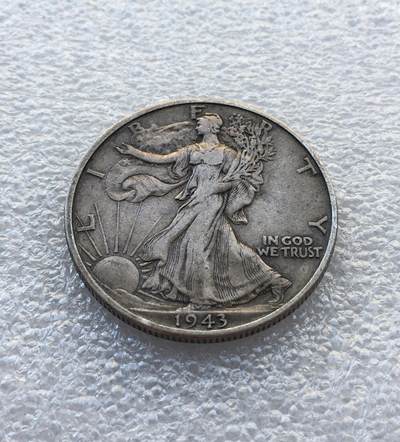 世界钱币专场拍卖 - 美国1943年行走女神半美元银币 12.5克90%银 品相不错