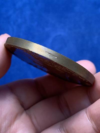 《竞宝斋》第409场 周日，周一，2场连拍 （全场包邮） 1962年法国跨大西洋航运公司铜章 79.1克 53mm 丰饶角铜标