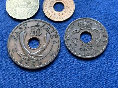 《竞宝斋》第409场 周日，周一，2场连拍 （全场包邮） 四枚一组 英属东非1955-1963年伊丽莎白二世