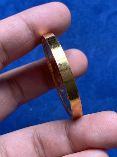 《竞宝斋》第409场 周日，周一，2场连拍 （全场包邮） 法国拿破仑系列镀金大铜章 直径41mm 重量47.4g 主题：圣赫勒拿岛的追忆