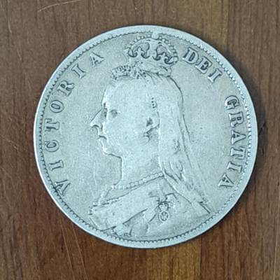 1889年英国半1/2克朗银币 维多 32.2mm 欧洲银币  - 1889年英国半1/2克朗银币 维多 32.2mm 欧洲银币 