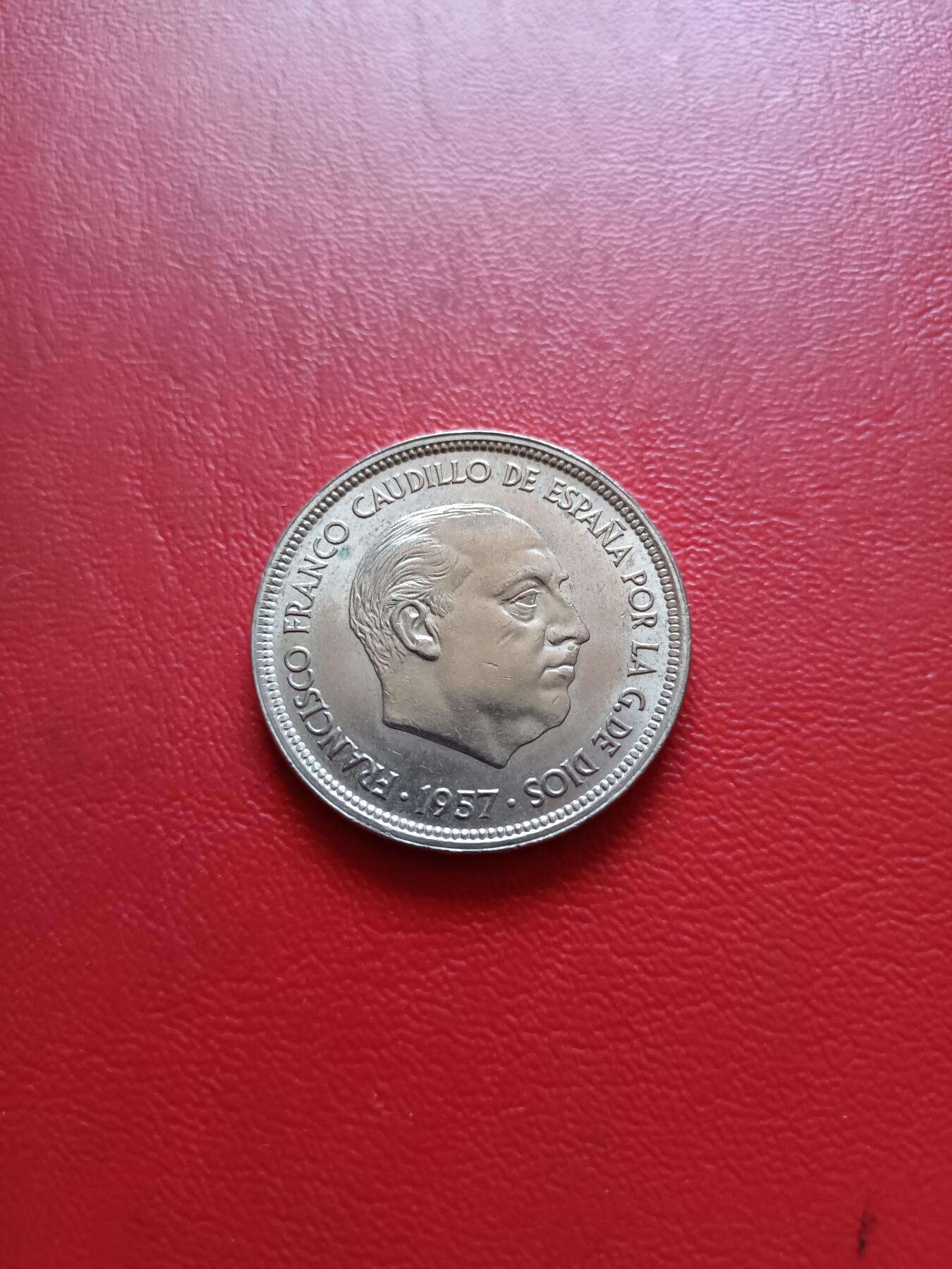 【云涧收藏】第五十四场 西班牙弗朗哥50比塞塔，UNC