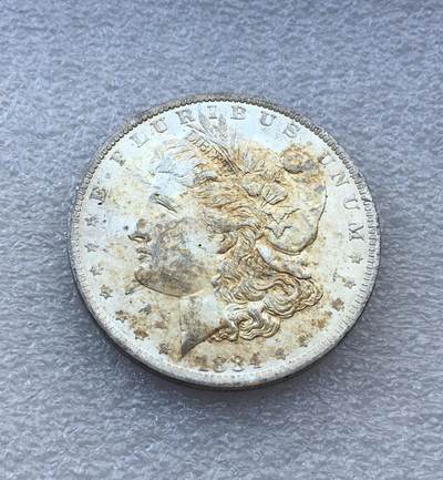 世界钱币专场拍卖 - 美国1884年摩根女神一美元银币26.8克90%银币 原光状态